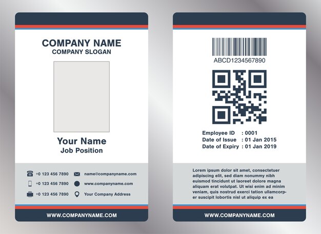 Id Card Template With Qr Code